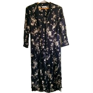 Vintage 90's Panache Sz 16 Floral Print Cottage Core Maxi Button Front Dress